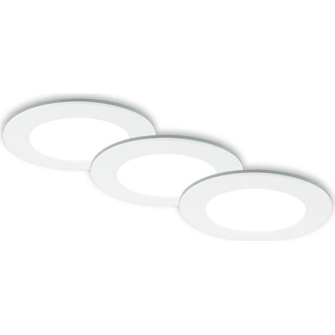 LED Einbauleuchten Bad 3er Set dimmbar Fernbedienung IP44 weiß Ø9,2cm Briloner