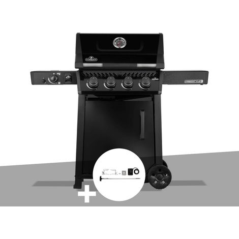 Barbecue gaz Freestyle 425 noir PRO 4 brûleurs + 1 sizzle zone + Rôtissoire - Napoléon