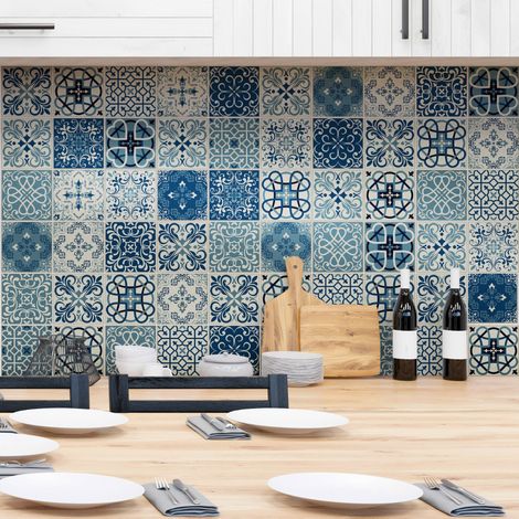 Sticker Mural Carrelage adhésif Cuisine Salle de Bain - 60 STICKERS CARREAUX DE CIMENT AZULEJOS GERARDO - 60stickers20x20cm (1/5)
