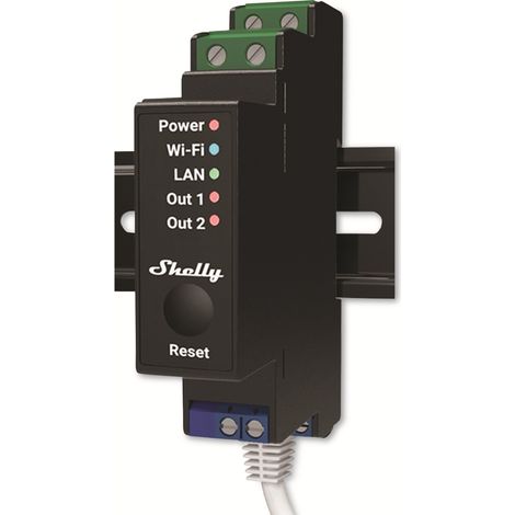 SHELLY WLAN-Schaltaktor Pro 2PM, 25 A, LAN-Anschluss, Bluetooth, Messfunktion (1/5)