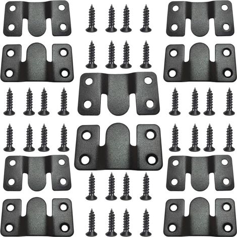 10er-Packung Edelstahl-Befestigungselemente mit Bergmotiv, schwarz, 54 x 30 x 2 mm, Mittenabstand 40 mm