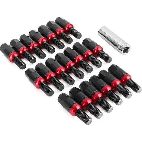 20 boulons de roue M14x1,5 mm en alliage d'aluminium renforcé, compatibles avec 718 Boxster (982)/911 Carrera, noir (1/5)