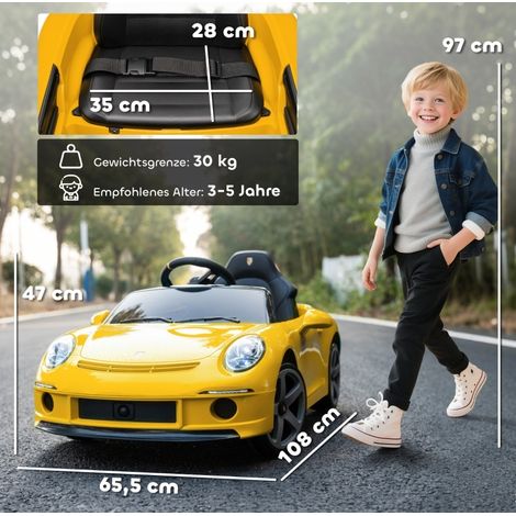 Coche eléctrico infantil RUF GT con mando a distancia y música 108 x 65,5 x 47 cm HAVRYA (1/2)