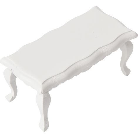 Table de Chevet Miniature pour Maison de Poupée 1/12 - Meuble Décoratif Blanc (1/5)
