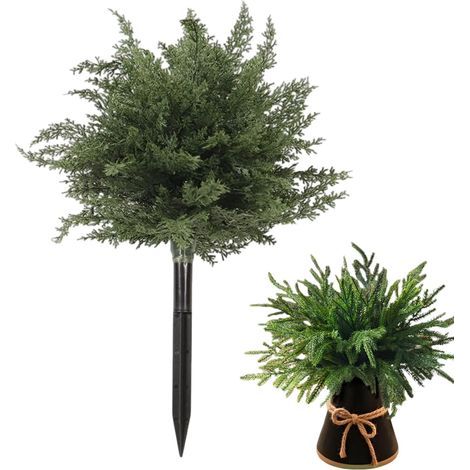 Rama de pino artificial con estaca para árbol de Navidad, decoración realista. Ideal para Navidad, jardín, porche, césped, camino, terraza, balcón y fiesta de Año Nuevo. (1/5)