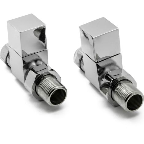Reina Loge Straight Radiator Valves Pair Chrome