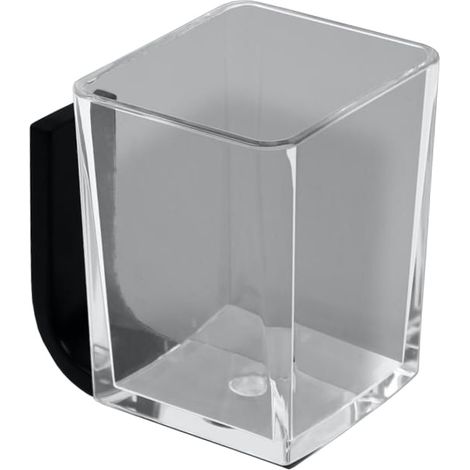 Verre polycarbonate MATERIA en aluminium brillant éloxé noir - L10 x l8 x h11 cm - avec adhésif 3M - Koh-I-Noor