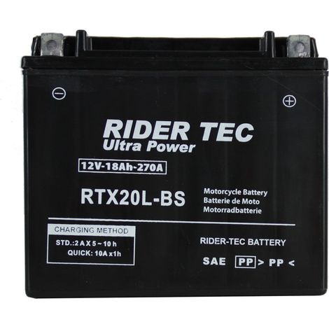 Batterie Moto Rtx20l-bs Sans Entretien 12v 18ah 270a Rider-tec