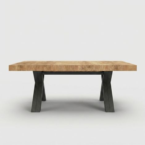 Table extensible 20 places pieds noirs design 200/500x100 Copenaghen - Chêne