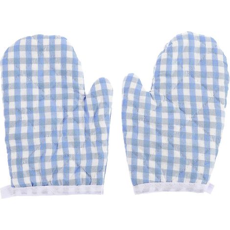 Lot de 2 maniques souples et résistantes à la chaleur pour enfants, compatibles avec le four à micro-ondes.-17.00X12.00X2.00CM-Blue (1/4)