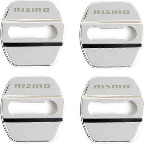 pièces Cache-serrures de porte style automobile, emblème de voiture compatible avec Nissan Nismo, Qashqai, Skyline, X-Trail, accessoires en acier inoxydable - Protection de serrure de porte (1/5)
