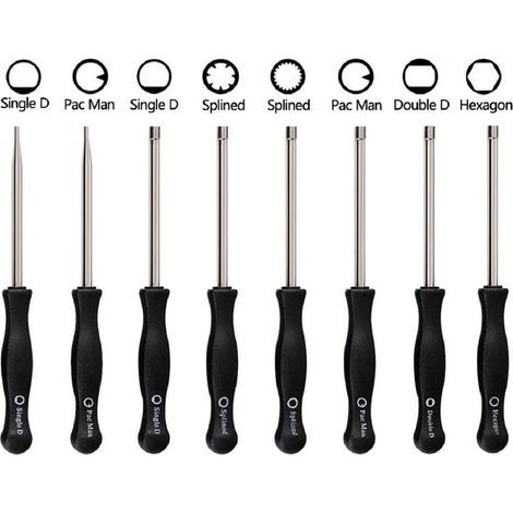 Outil de réglage de carburateur Pac Man/Single D/double D/Hexagone Hex Socket/21-teeth/cannelée 7-teeth Tournevis à douille cannelée pour commune 2 Cycle Moteur de petite taille (lot de 8) H318 (1/5)