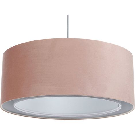 Suspension velours poudré rose ou gris réglable chambre enfant - Ø 40 cm - H20 cm (1/5)