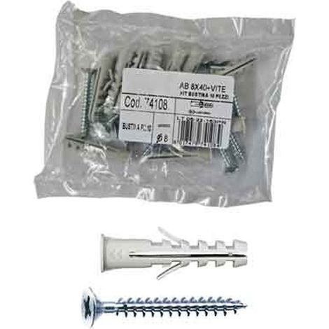 cheville avec vis et bord 'avb-tc' en sachet ø 6x30, vis 4,5x40 - pack. 10 pièces