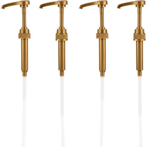 Lot de 4 distributeurs de sirop de café à pompe pour flacons de 750 ml, réutilisables et anti-gouttes. Ustensiles de cuisine pour la maison.-AquaForge (1/4)