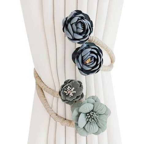 Support de Crochet de draperie, embrasses de drapé pour Rideaux Rideaux à Fleurs réglables, Embrasses en Tissu pour ombrage de fenêtre, décor Rustique pour Lieu de Travail (1/5)