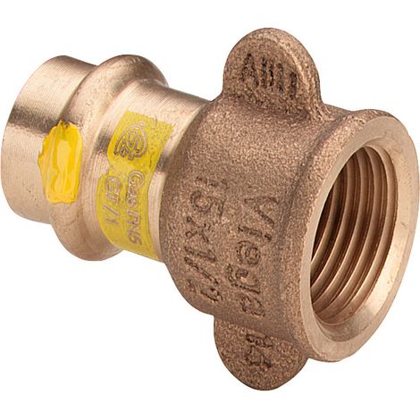 Pièce de transition avec SC Profipress G 2612.3 pour gaz en laiton rouge 15 mm x Rp1/2