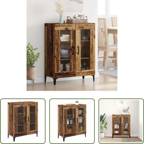 vidaXL Buffet moderne -  Buffet Bois Ancien 69,5 x 34 x 90 cm Bois d'ingénierie et fer (1/5)