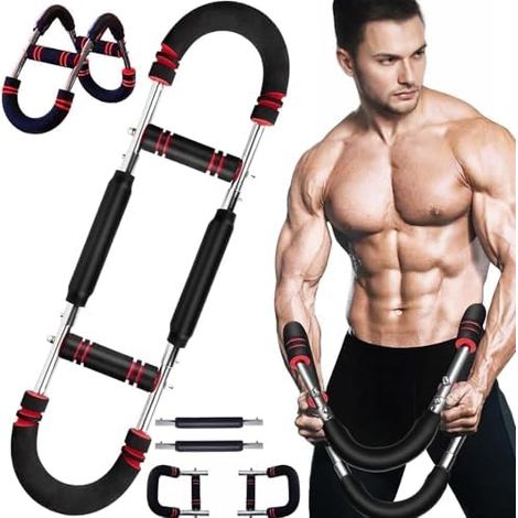 Twister Armtrainer – Verstellbares Brust Trainingsgerät (30-50 kg / 70-110 lb), Portable Power Twister Stange mit abnehmbarem Design – Fitnessübungen überall Fitnessgeräte für Zuhause (1/5)