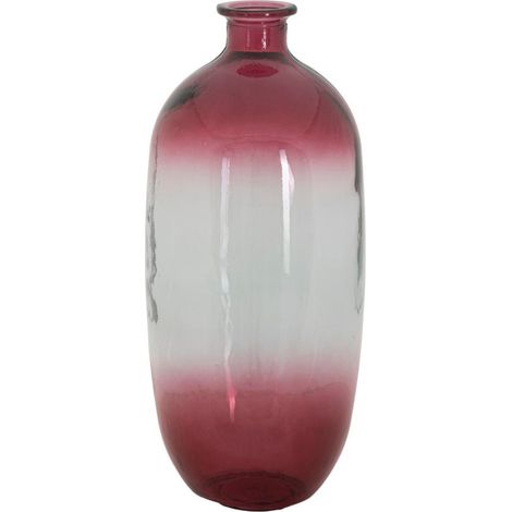 Vase décoratif en verre rouge Botella, diamètre 19x45 cm (1/5)