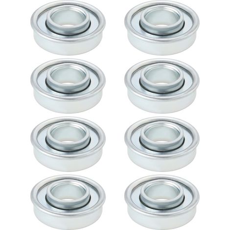 Paquete de 8 rodamientos de rueda para carretilla de alta resistencia (diámetro exterior: 35 mm, diámetro interior: 16 mm, altura: 12 mm), color plateado. Para la mayoría de los modelos de carretilla (1/5)