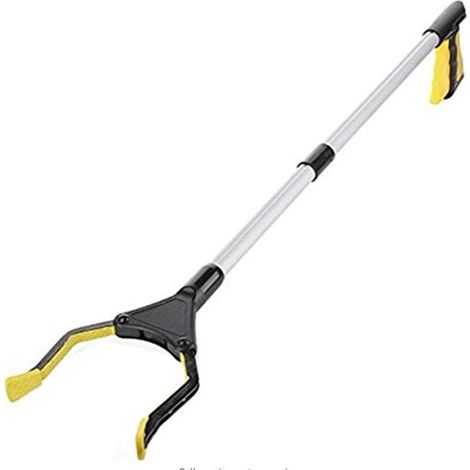 pince ramasse objet 32" pliable magnétique,pince telescopique,outillage de jardin, (jaune) (1/5)