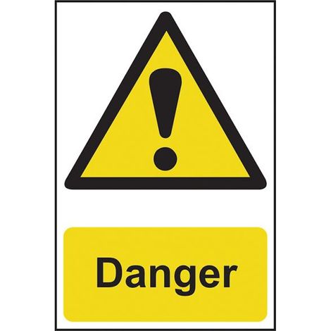 Warning Sign: "Danger" PVC Self-Adhesive Sign 200 x 300mm for Safety and Hazard Identification (1/3)