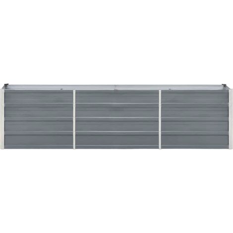 INLIFE Lit surélevé de jardin Acier galvanisé 240x40x45 cm Gris (1/5)