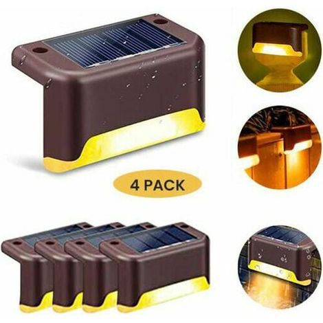 Lampe Solaire Pour Clôture - 12 V - Étanche IP65 - Pour Jardin Terrasse Escalier Deck - Lot De 4