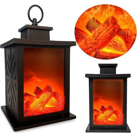 Lanterna, Camino, Lanterna con Fiamma di Fuoco Imitazione Fuoco Led 3D (1/5)