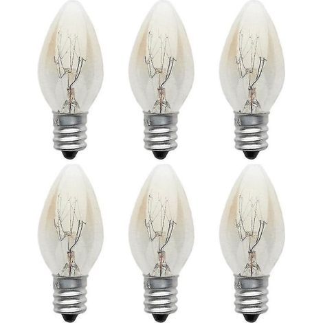 Lot de 10 ampoules E12 220-240 V 10 W C7 - Ampoules à incandescence/tungstène à lumière chaude pour salon