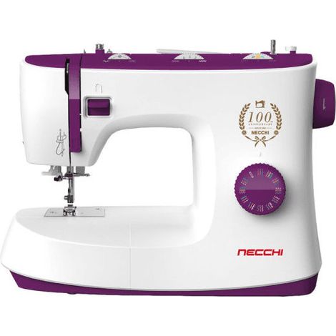 Necchi Q132A Macchina da cucire meccanica 32 punti asola automatica crochet rotativo braccio libero LED colore Bianco