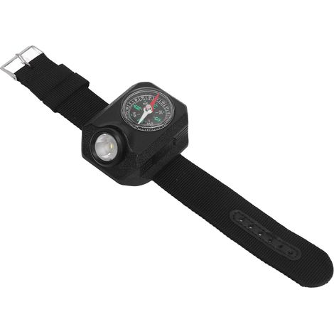 Lampe torche de poignet étanche et rechargeable avec 5 modes d'éclairage et boussole, idéale pour le camping, la randonnée et les voyages. (1/5)
