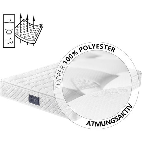 Lit double 140x200 cm, rangement tête et pieds, prises USB/Type-C, éclairage LED, rangement hydraulique, matériau lin beige, avec matelas. (1/5)