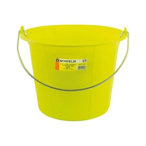 Seau de maçon plastique 11 litres, jaune fluo