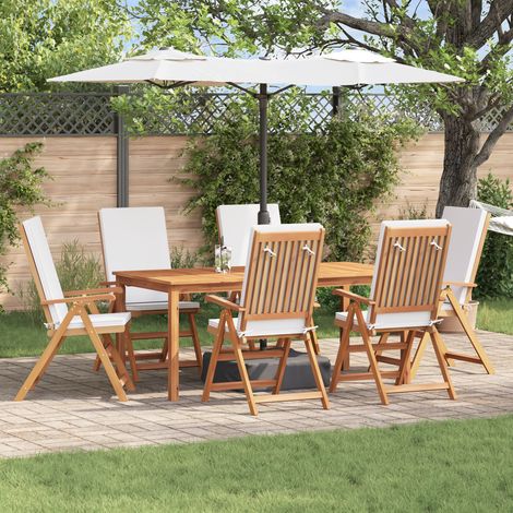 Maison Exclusive - Gartenstuhl 6 pcs Braun und Weiß 57 x 71,5 x 1 (1/5)