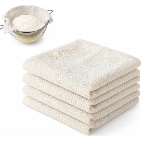 Lot de 4 Chinois Étamine Alimentaire 50x50cm Grade 100 Tissu Fromager (1/5)