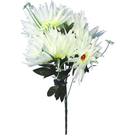 Bouquet di 7 astri bianchi artificiali - decorazione di alta qualità 54 cm (1/2)