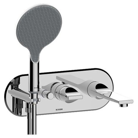 Partie externe mitigeur monocommande mural bain douche chromé Apice - Bossini Z00557030