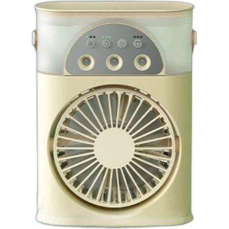 Refroidisseur air portable jaune clair évaporatif, ventilateur bureau 3 vitesses humidification, refroidissement glace maison bureau (1/5)