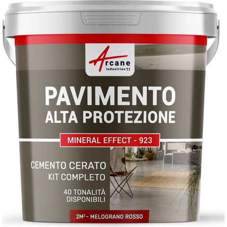 Microcemento per pavimenti interni: alta protezione - 2 m² (in 2 strati) Melograno Rosso - ARCANE INDUSTRIES