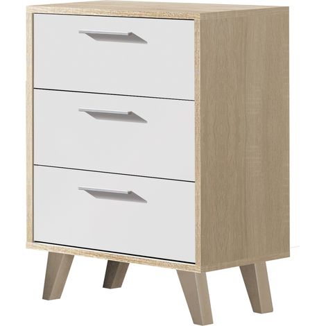 Mesita 3 Cajones 63X43X35 Cambrian Blanco