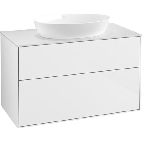 V&B Waschtischunterschrank Finion 100x60,3cm, Abd.-Pl. wh. m, glo wh. Lac (1/2)