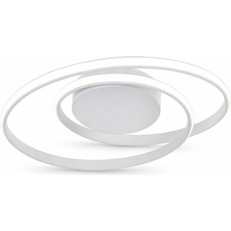 Plafoniera LED Soffitto 32W 2560LM Ø45cm CCT Switch Luce Calda, Fredda e Naturale Moderna Design Anelli Intrecciati Bianco 240°