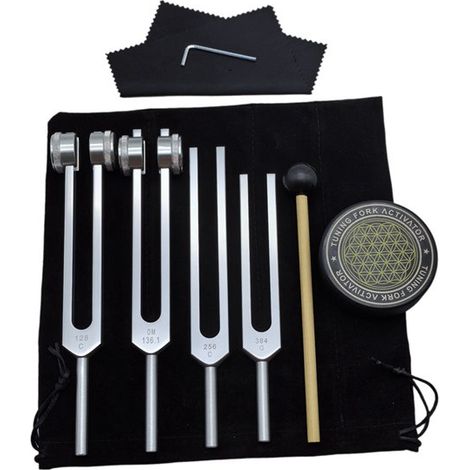 Stimmgabelset – Stimmgabeln eignen sich ideal für Heilung, Chakra-Ausgleich, Klangtherapie und die Harmonisierung von Körper, Geist und Seele. – Klangtherapie-Instrumentenset – Geeignet für Meditation