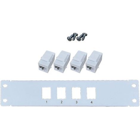 Panneau de brassage rackable 4 ports Cat6 non blindé, 4 ports Ethernet Gigabit RJ-45 (1/4)