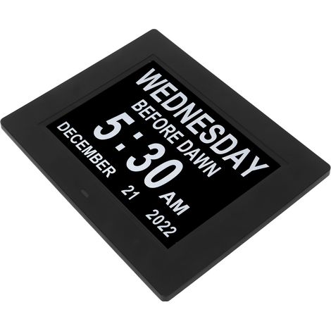Horloge Murale Numérique 8 Pouces avec Grand Écran HD, Calendrier, Alarme et Multilingue, Alimentation 110‑240V pour Senior (1/5)
