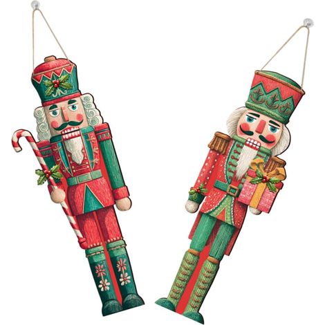 Décoration de Porte Casse-Noisette Bois Pendentif Classique pour Noël Ornements Muraux Porche (1/5)