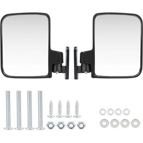 Rétroviseurs latéraux convexes pour voiture de club – installation rapide, compatibles Yamaha – paire complète en ABS résistant (1/5)