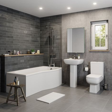 Amelie 'P' Bathroom Suite with Right Hand Bath (1/5)